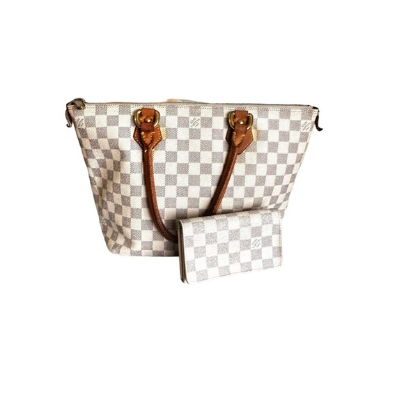 LOUIS VUITTON Damier Azur Saleya PM Tote Bag with matching wallet - Picture 1 of 14